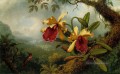 Orchideen und Hummingbird ATC romantische Blume Martin Johnson Heade
